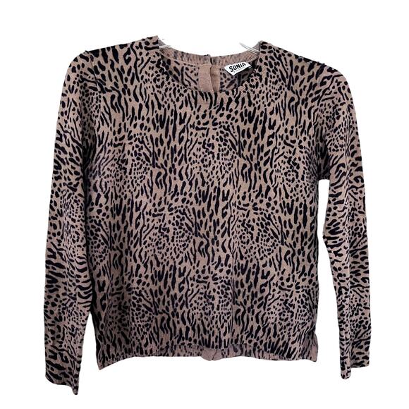 Sonia Rykiel Sweaters - Sonia Sonia Rykiel wool animal print sweater button back XL